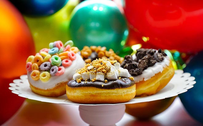 Festive Donuts with Toppings available during SeaWorld Orlando Christmas Celebration
