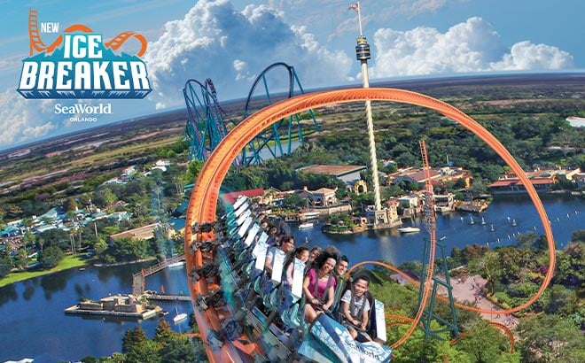 Ice Breaker roller coaster at SeaWorld Orlando