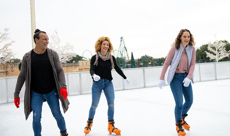 Ice skating at SeaWorld Orlando
