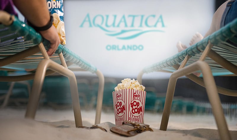 Movies on the beach at Aquatica Orlando