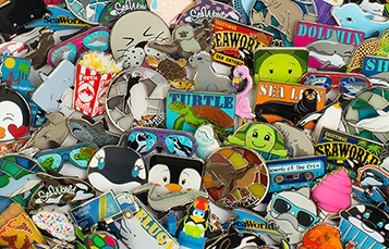 Pile of SeaWorld Pins