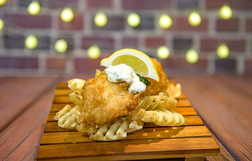 a plate of fish and chips at seaworld orlando