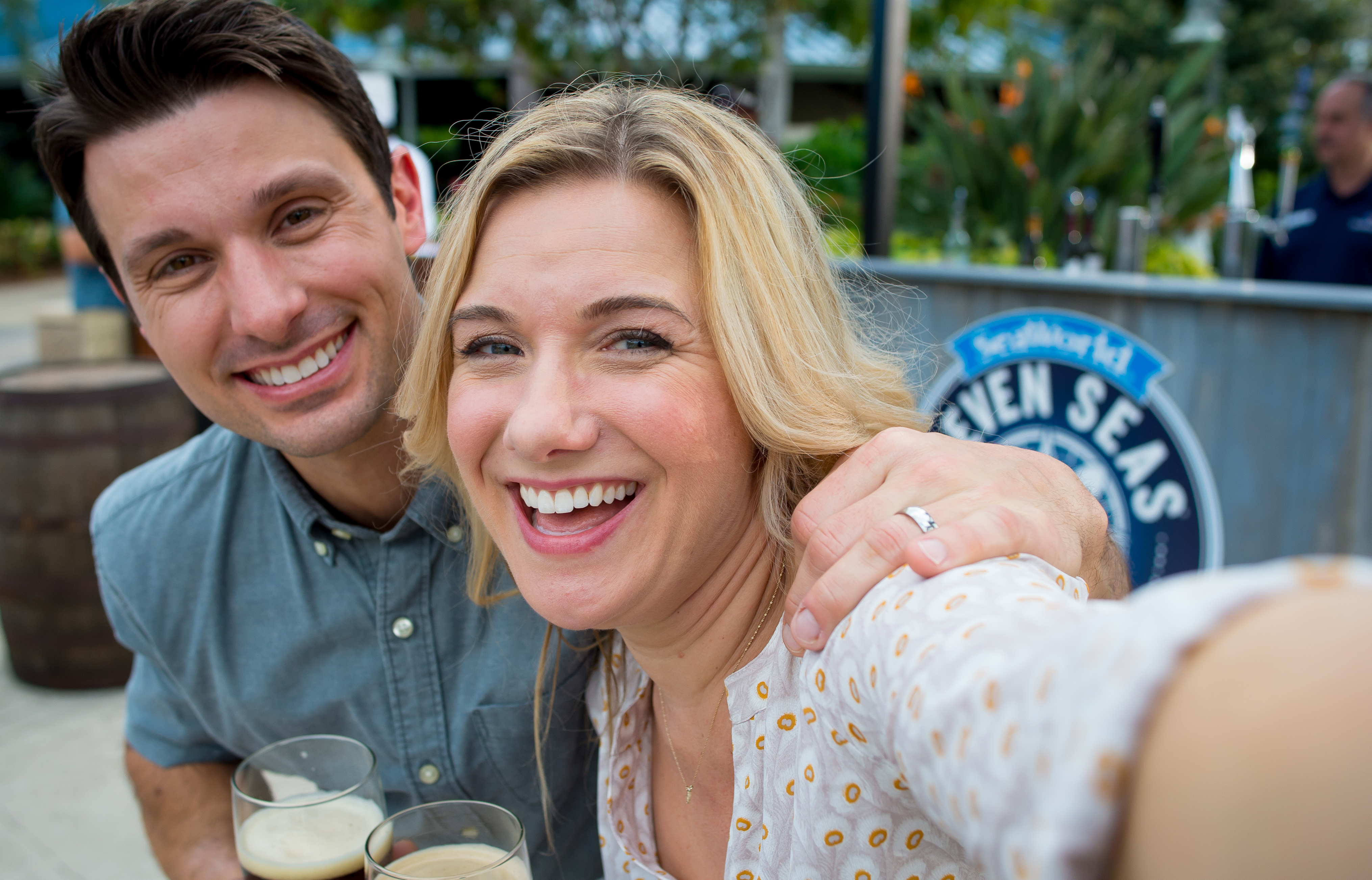 Couple Enjoying Beverages at SeaWorld Orlando