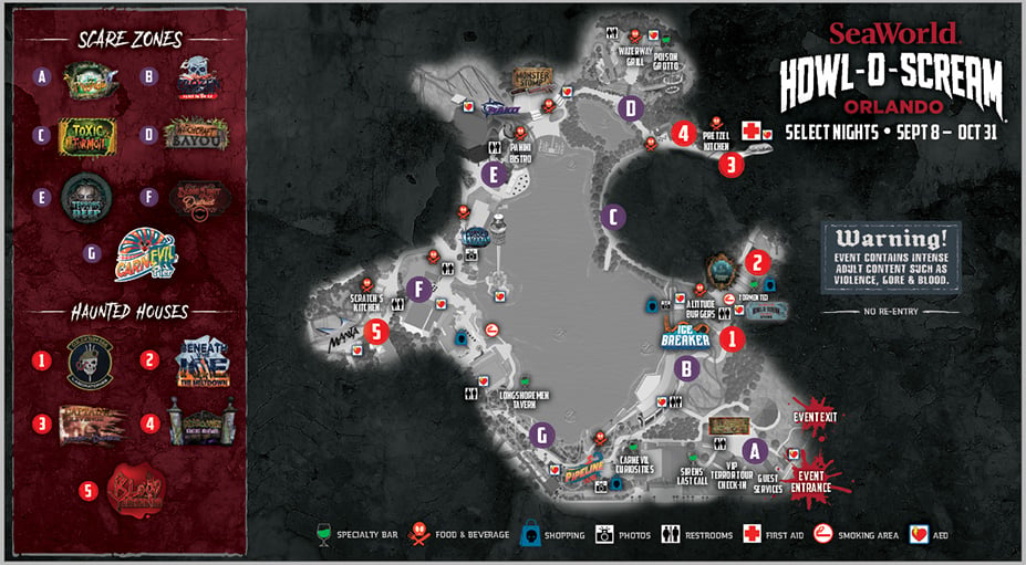 Howl-O-Scream Event Map