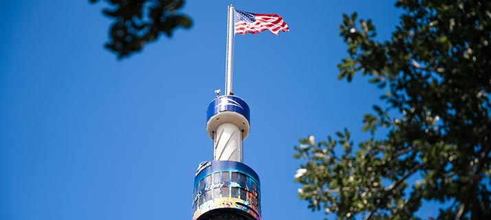 American flag on the SeaWorld Sky Tower