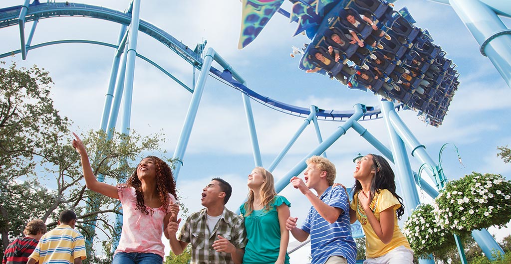 Teens near SeaWorld Orlando Manta
