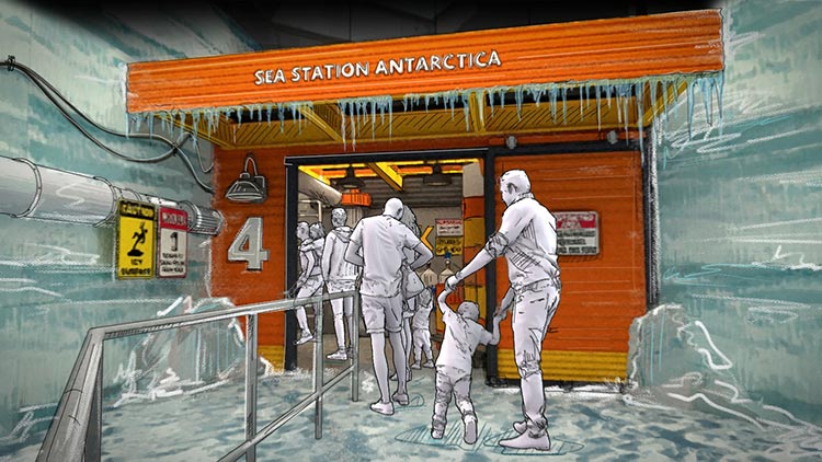 SeaWorld Orlando Penguin Trek Entrance Concept Art