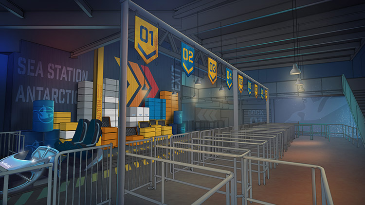 SeaWorld Orlando Penguin Trek Loading Platform Concept Art