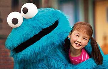 Meet Cookie Monster and other furry friends at Sesame Street Land at SeaWorld Orlando