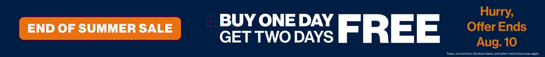 Buy one day get two days FREE