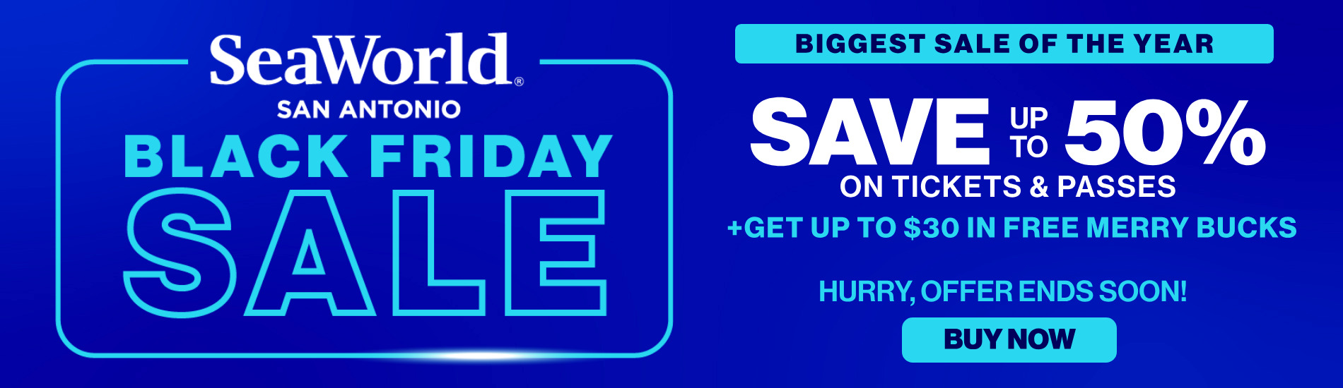 Sea World - Black Friday Sale! Save Up to 50% on Tickets & Passes!