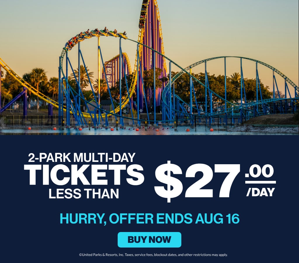 2-Park Multi-Day Tickets Less Than $27/Day