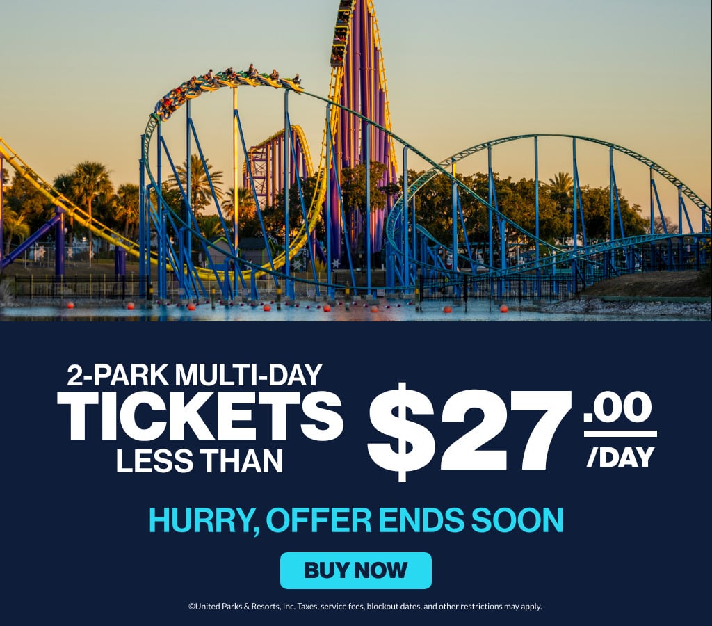 2-Park Multi-Day Tickets Less Than $27/Day
