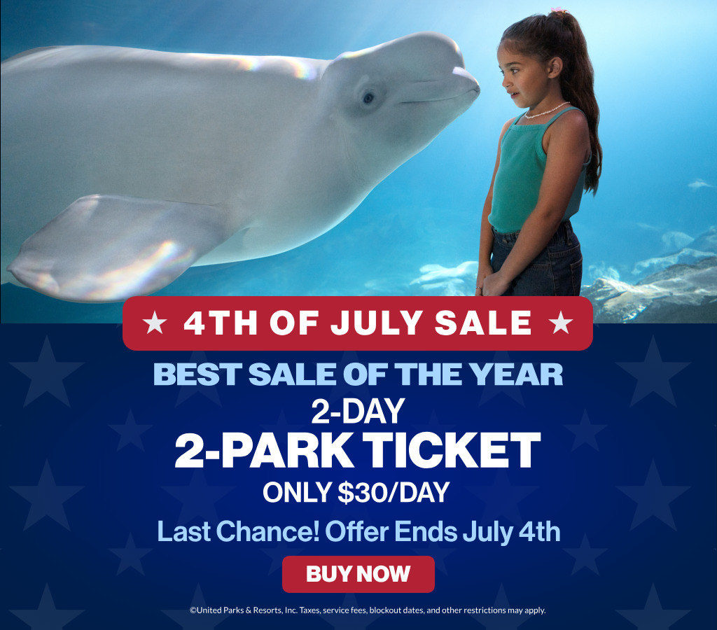 4th of July Sale! 2-Day 2-Park Ticket Only $30/Day