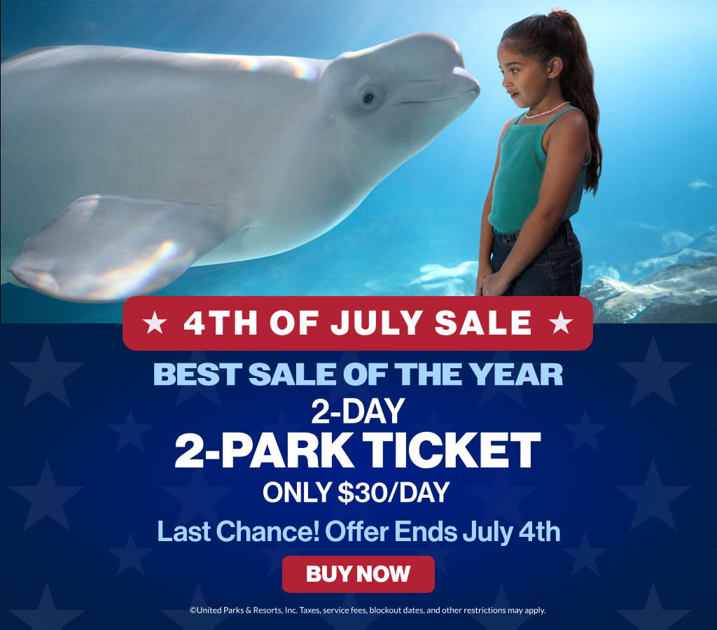 4th of July Sale! 2-Day 2-Park Ticket Only $30/Day