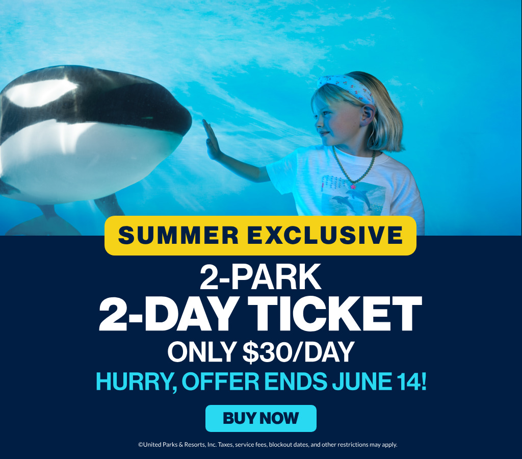 2-Park 2-Day Ticket! Only $30/day
