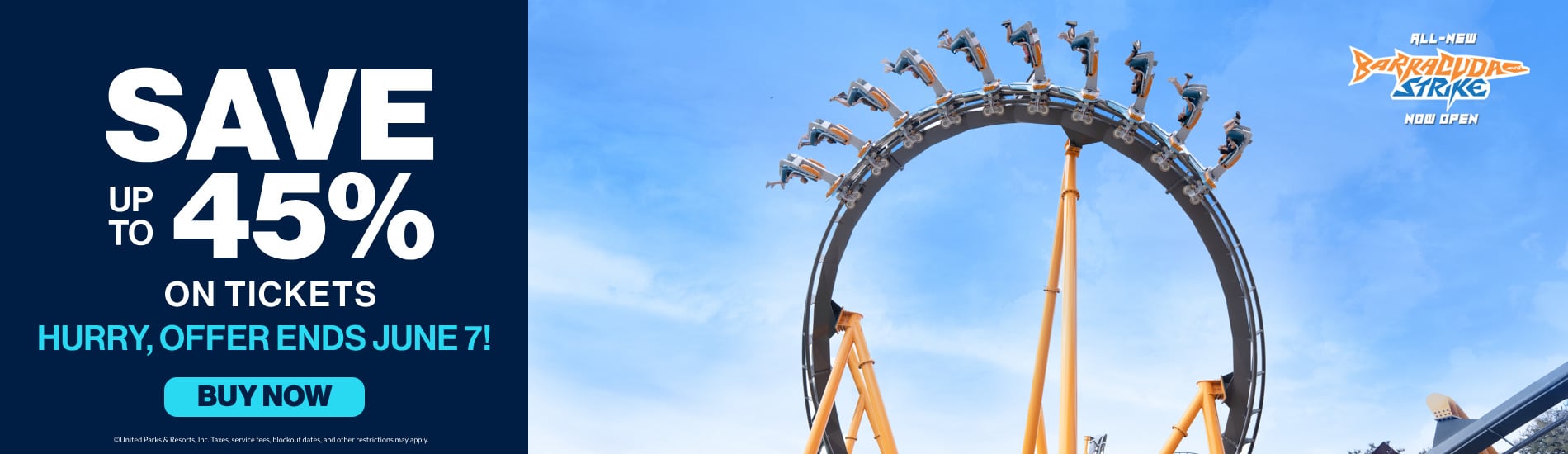 Save up to 45% on Tickets