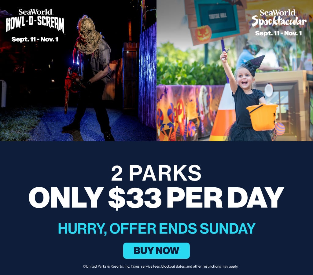 2 Parks Only $33 Per Day