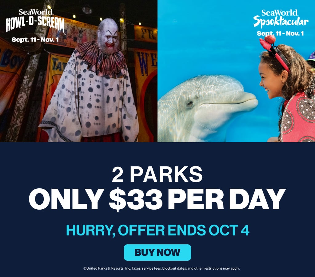 2 Parks Only $33 Per Day