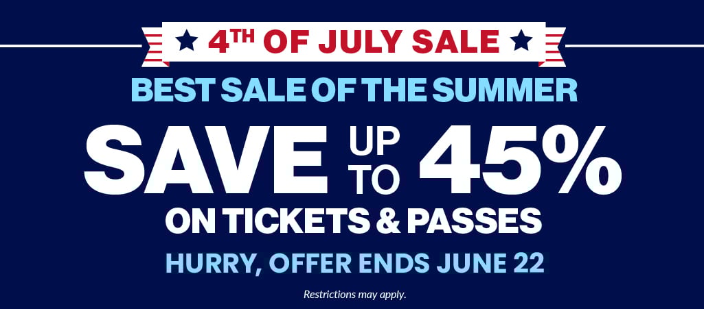 Save up to 45% on tickets & passes