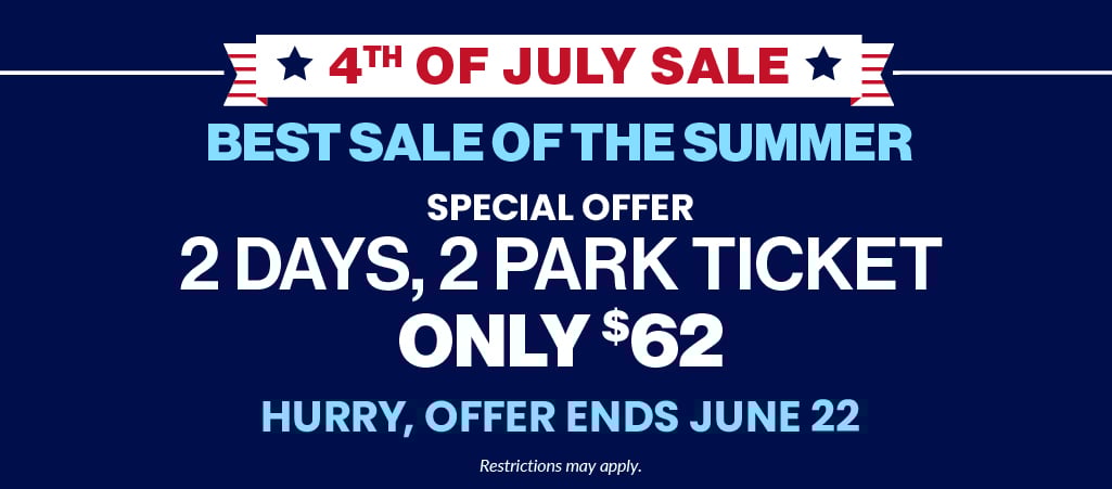 2 Days, 2 Park Ticket Only $62