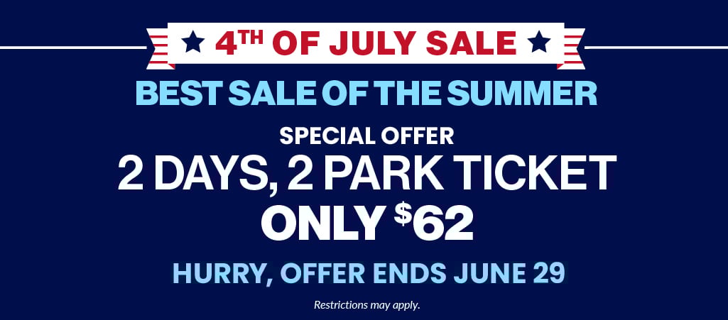 2 Days, 2 Park Ticket Only $62