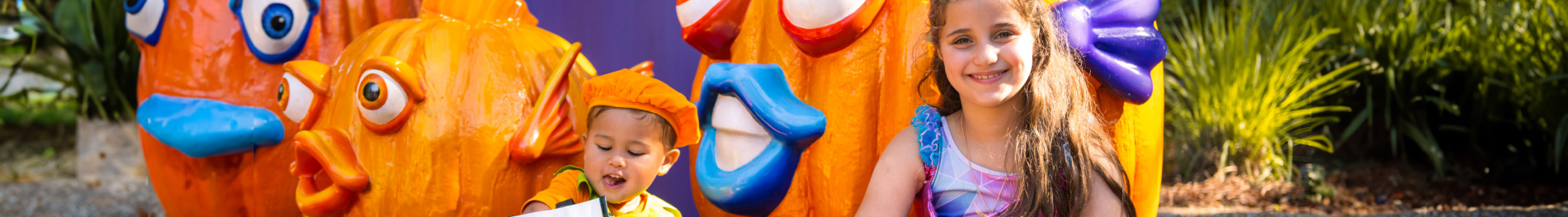 Kids enjoying Trick-or-treating during Spooktacular at SeaWorld San Antonio.