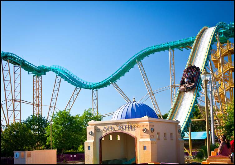 Journey to Atlantis Roller Coaster at SeaWorld San Antonio