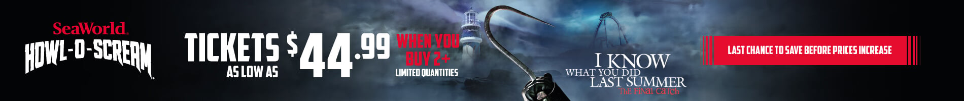 Howl-O-Scream Sale - Tickets as low as $44.99 when you buy 2+