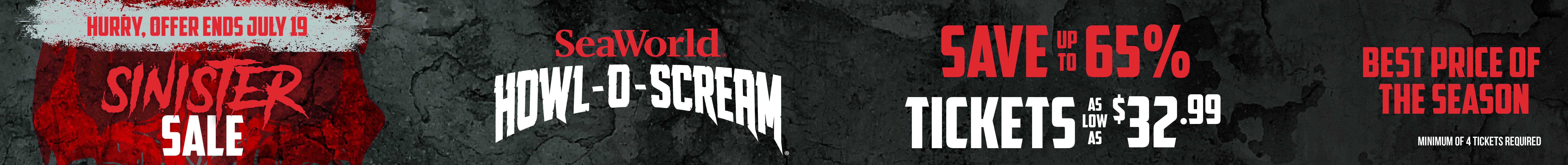 SeaWorld San Diego Sinister Sale Howl-O-Scream Halloween Event