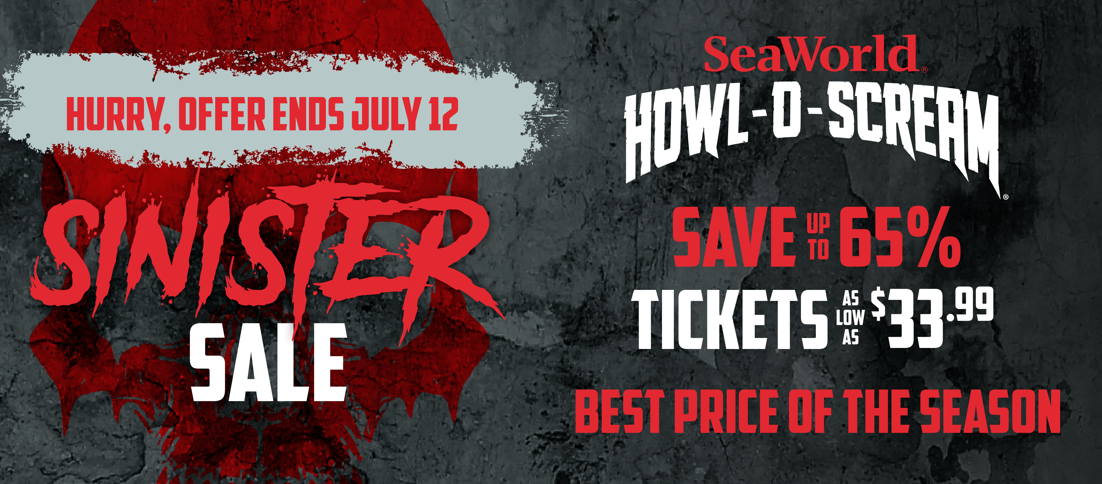 SeaWorld San Diego Sinister Sale Howl-O-Scream Halloween Event