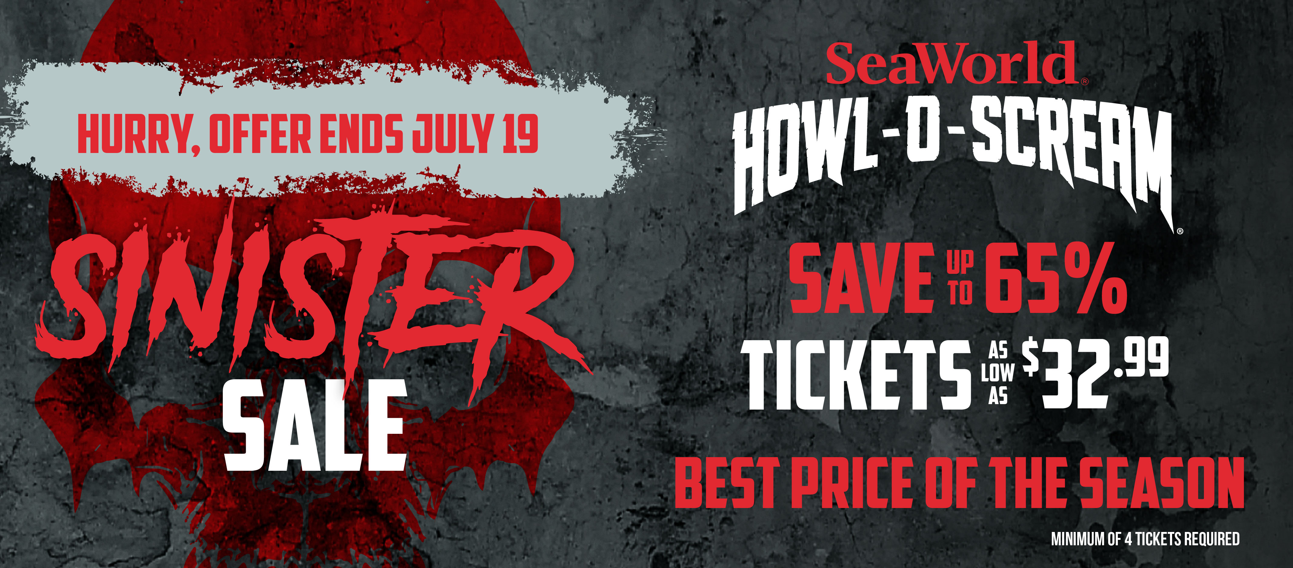 SeaWorld San Diego Sinister Sale Howl-O-Scream Halloween Event