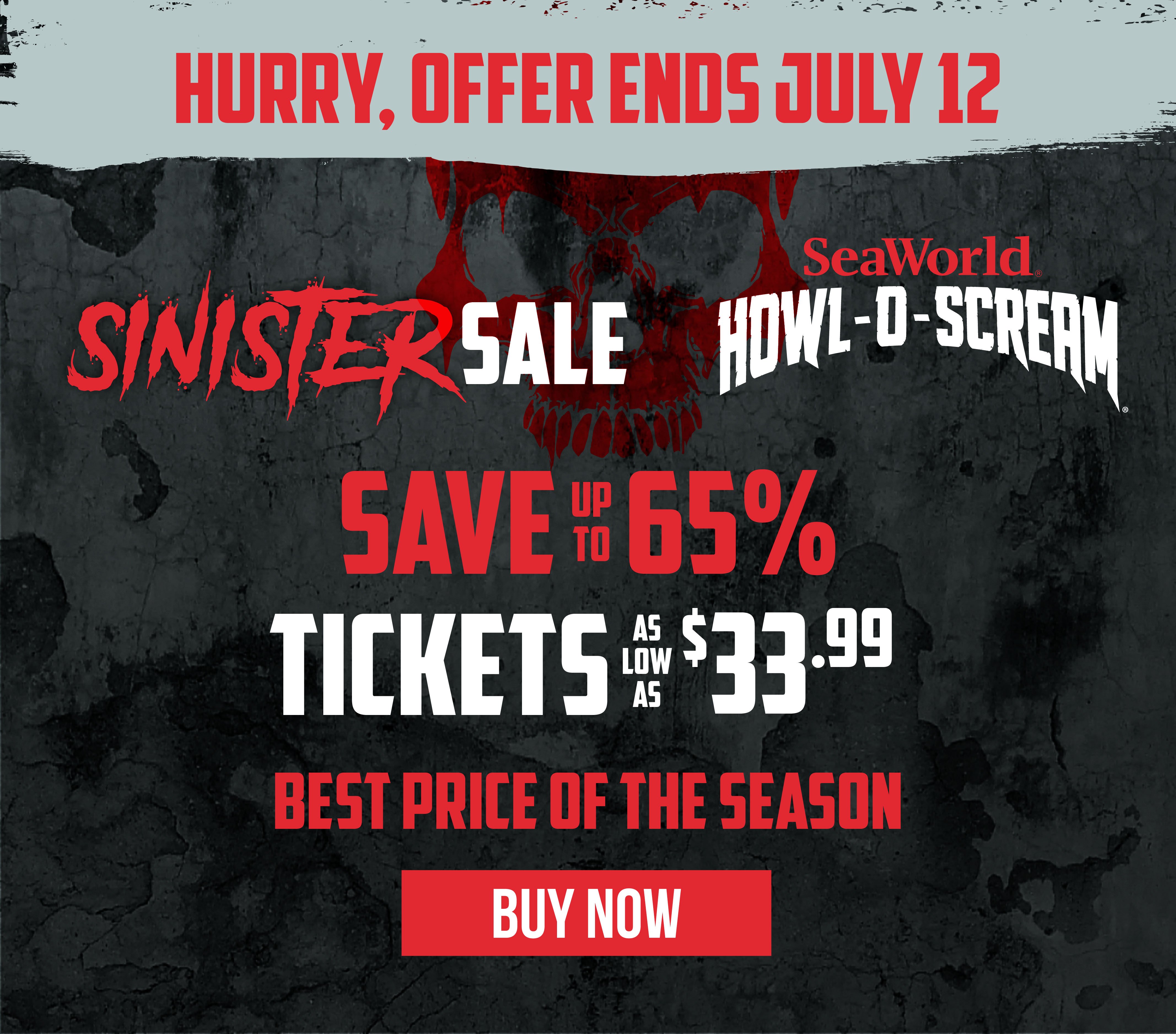 SeaWorld San Diego Sinister Sale Howl-O-Scream Halloween Event