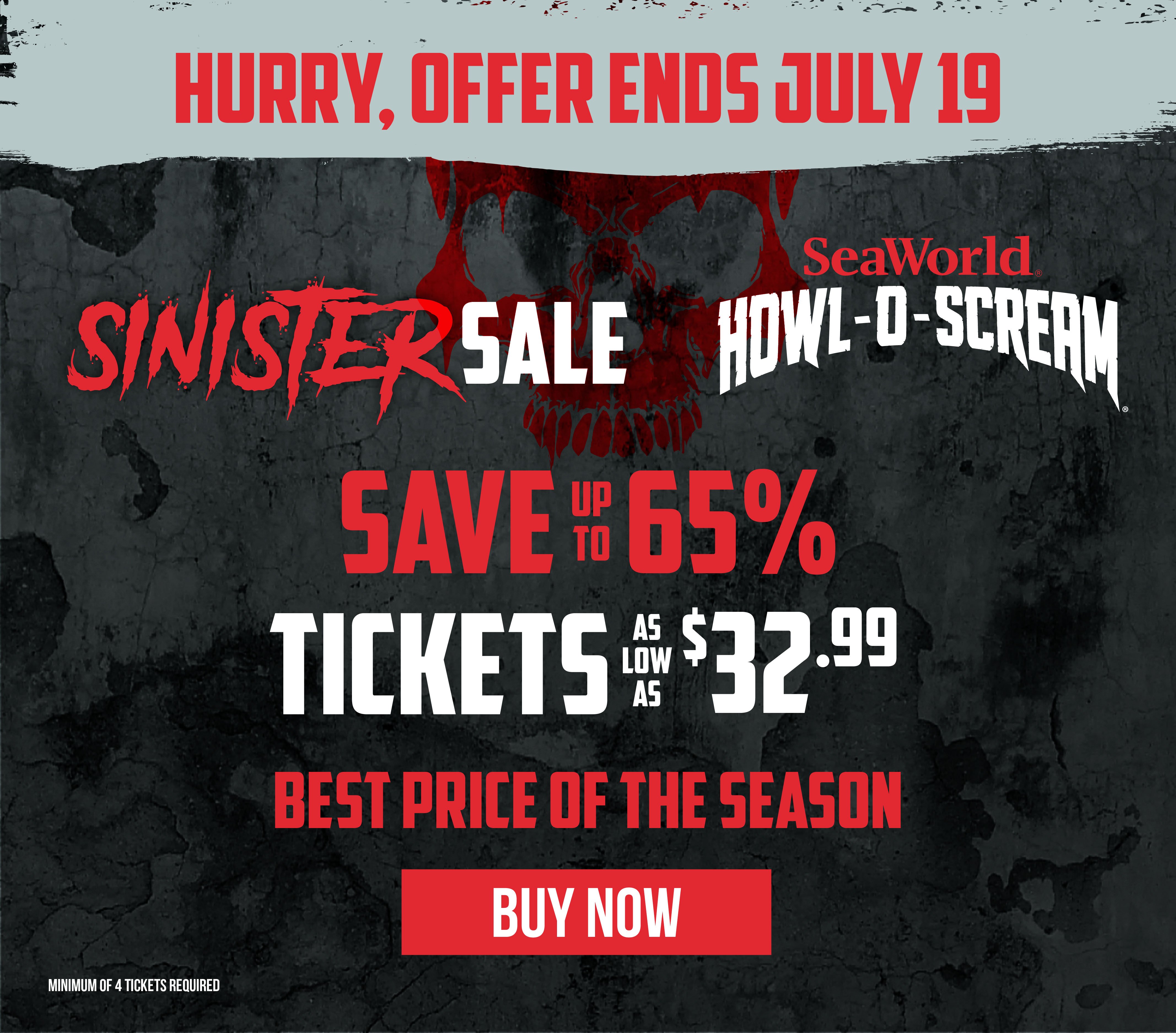 SeaWorld San Diego Sinister Sale Howl-O-Scream Halloween Event