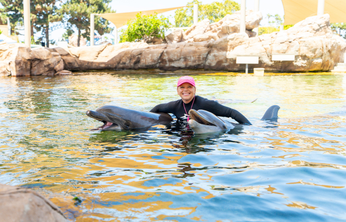Zookeeper with dolphins