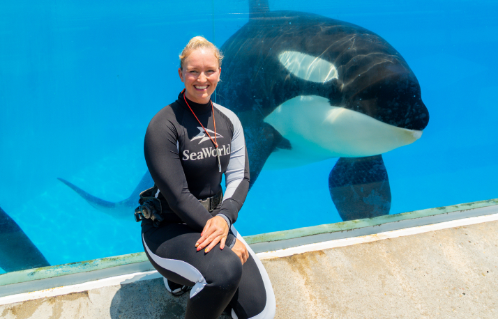 Zookeeper in front of Orca