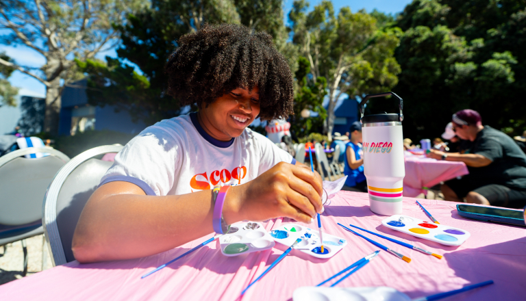 A person panting at SeaWorld San Diego