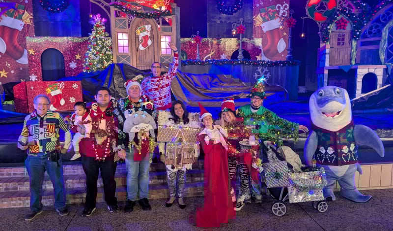 Ugly sweater contest participants