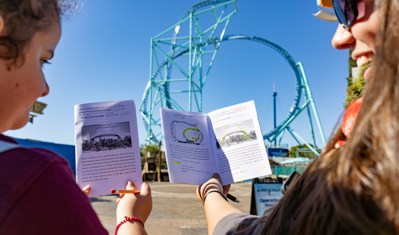 Children with pamphlets