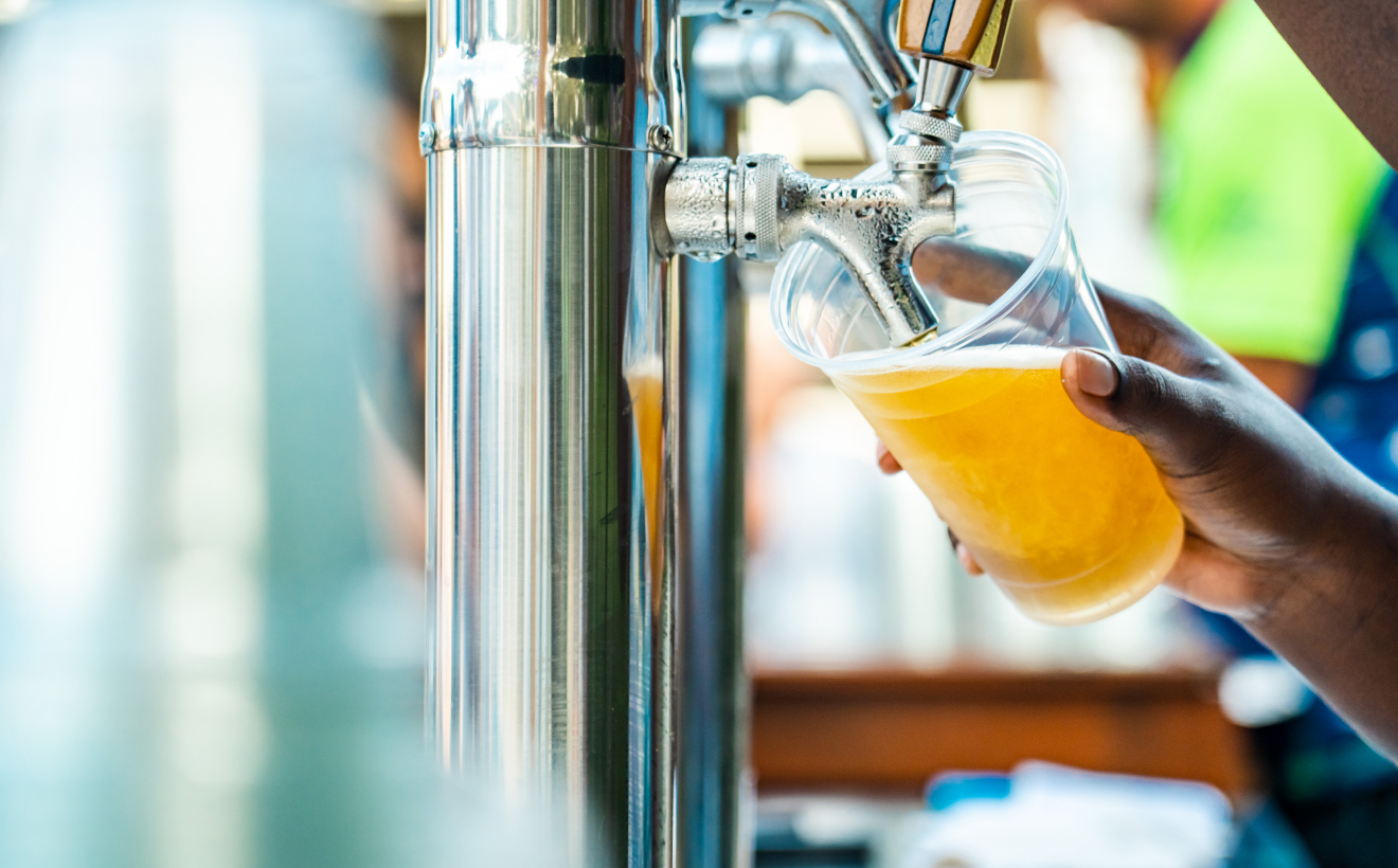 Pouring beer into a glass