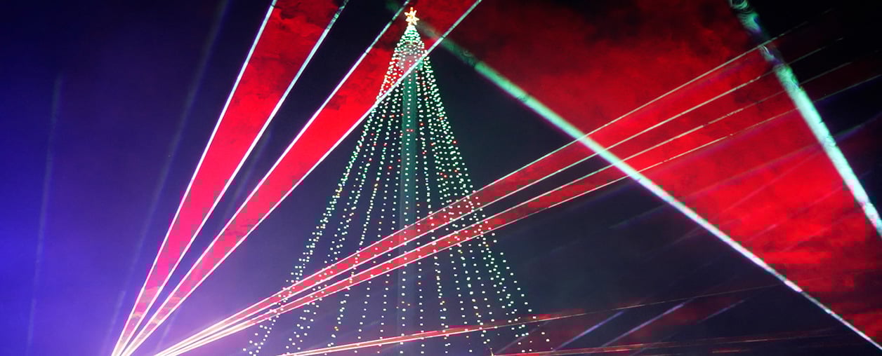 Donner and Blitzens Lazer Light Show during Christmas Celebration at SeaWorld San Diego