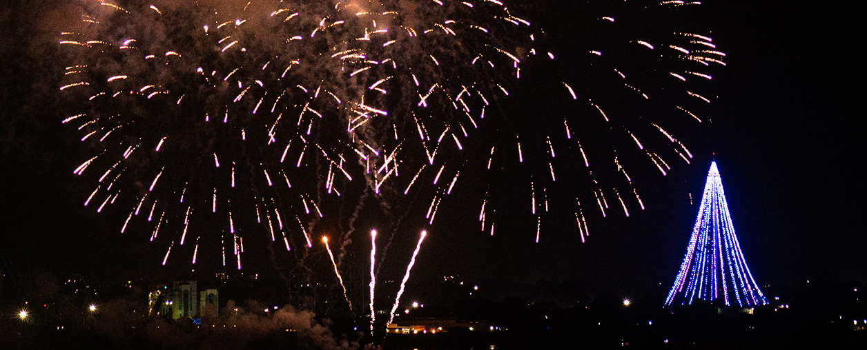 Fireworks during Christmas Celebration at SeaWorld