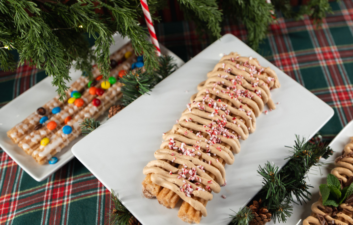 Festive holiday churros