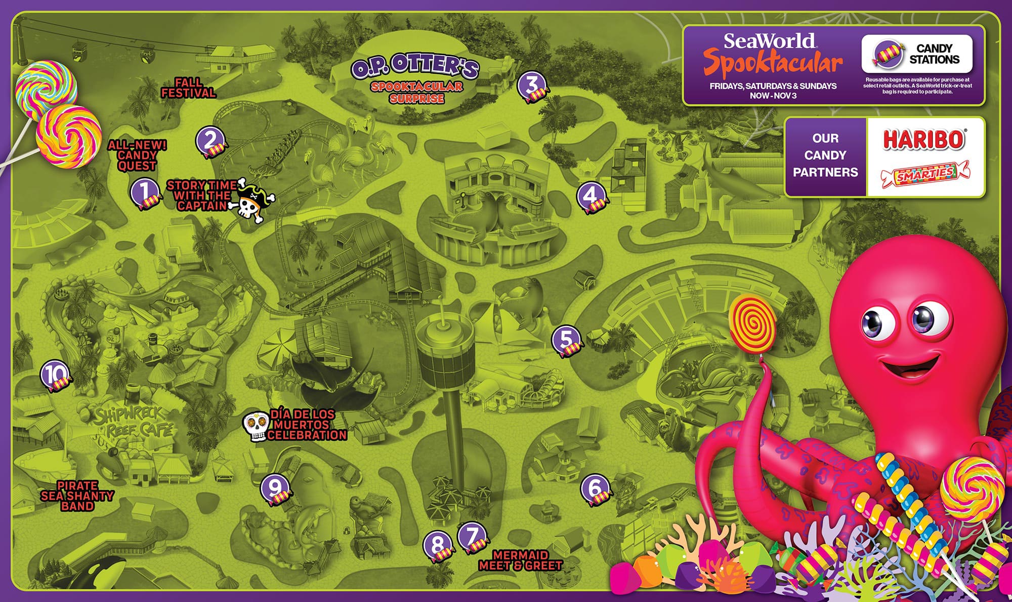 SeaWorld San Diego Halloween Spooktacular Event Map