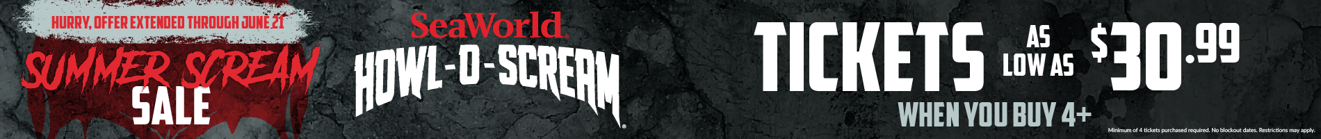 Howl-O-Scream Summer Scream Sale Promo