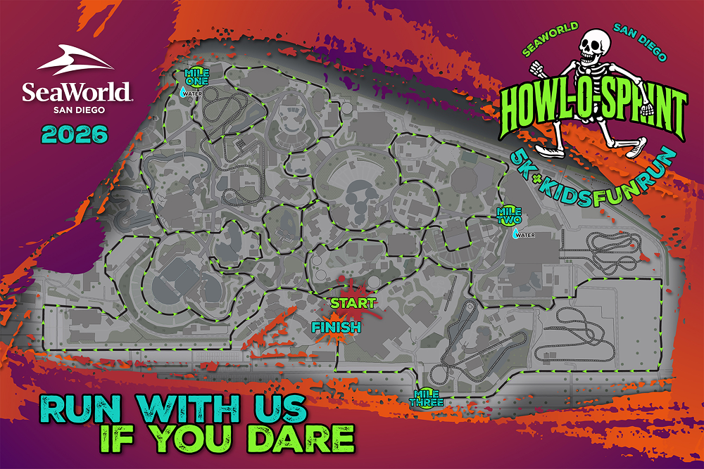 SeaWorld San Diego Howl-O-Sprint Run Map