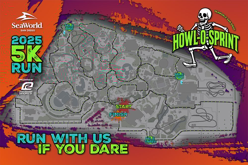 SeaWorld San Diego Howl-O-Sprint Run Map