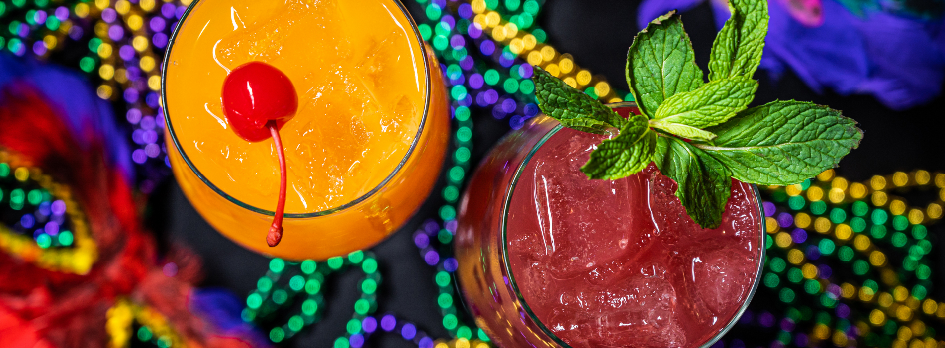 Mardi Gras themed cocktails