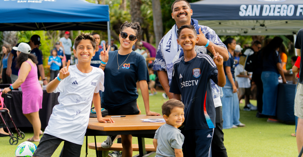 A family at San Diego FC Player Signing