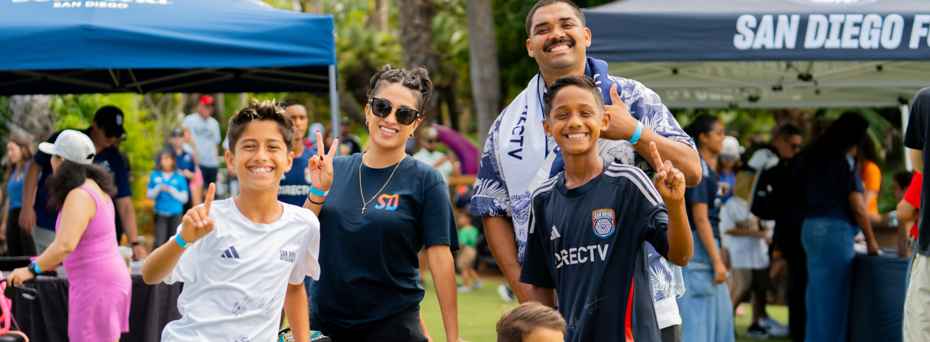 A family at San Diego FC Player Signing
